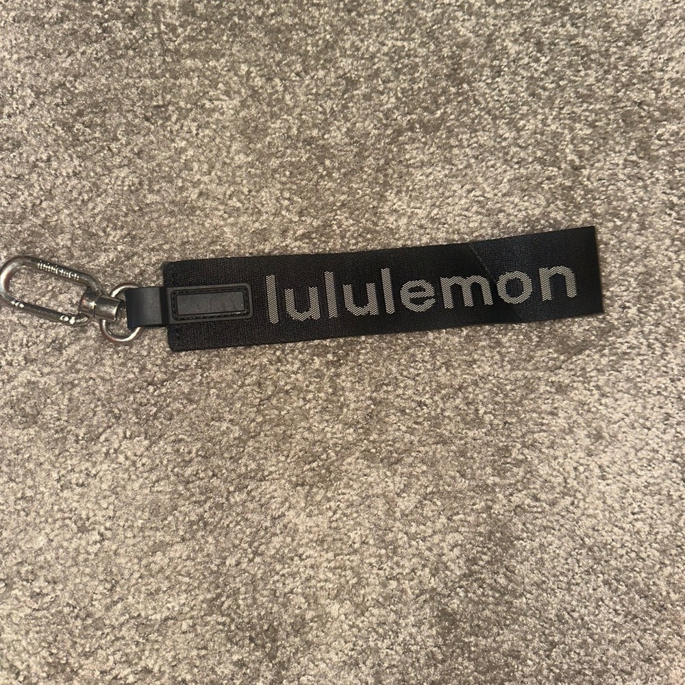 Lululemon Black Keychain with Silver Clip